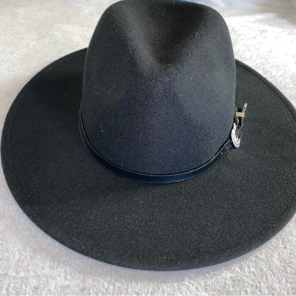 Rue21 Women OSFM Cowgirl Hat Black Belted Style Polyester Lightweight Casual Fun - Picture 2 of 11